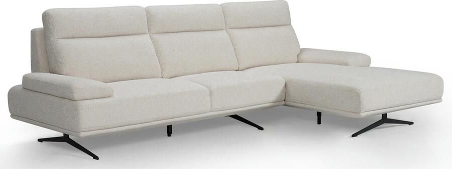 Giga Meubel Chaise Longue Bank Beige Links Stof & Metaal 304x176x98 cm Bank Seattle