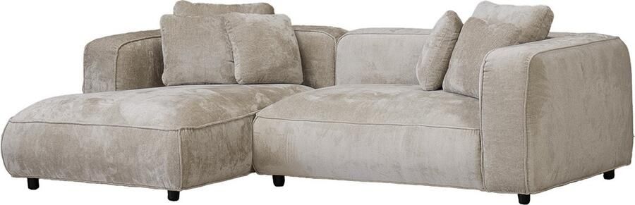 Giga Meubel Chaise Longue Bank Beige Stof 3-zits Links 250x160x70cm Nantes