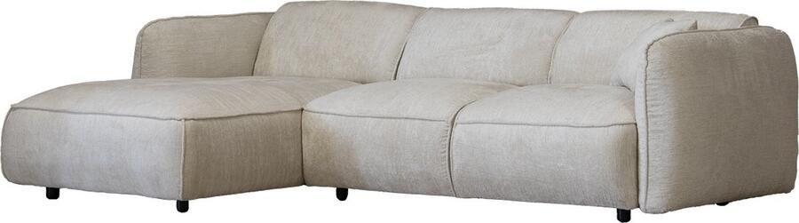 Giga Meubel Chaise Longue Bank Beige Stof 3-zits Links 265x160x74cm Lyon