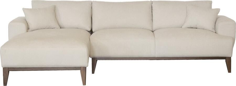 Giga Meubel Chaise Longue Bank Bordeaux Beige Stof 3-zits Links 270x165x66cm