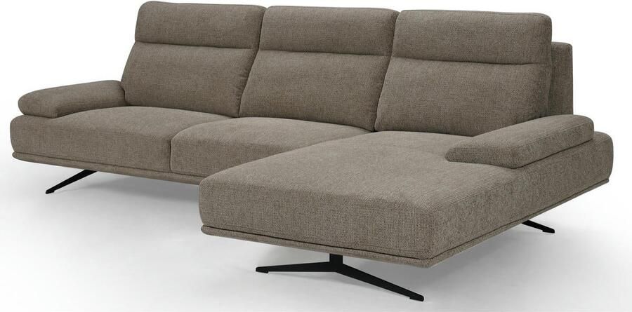 Giga Meubel Chaise Longue Bank Bruin Links Stof & Metaal 304x176x98 cm Bank Seattle