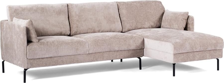 Giga Meubel Chaise Longue Bank Champagne 3-Zits Rechts 255x157x85cm Pablo