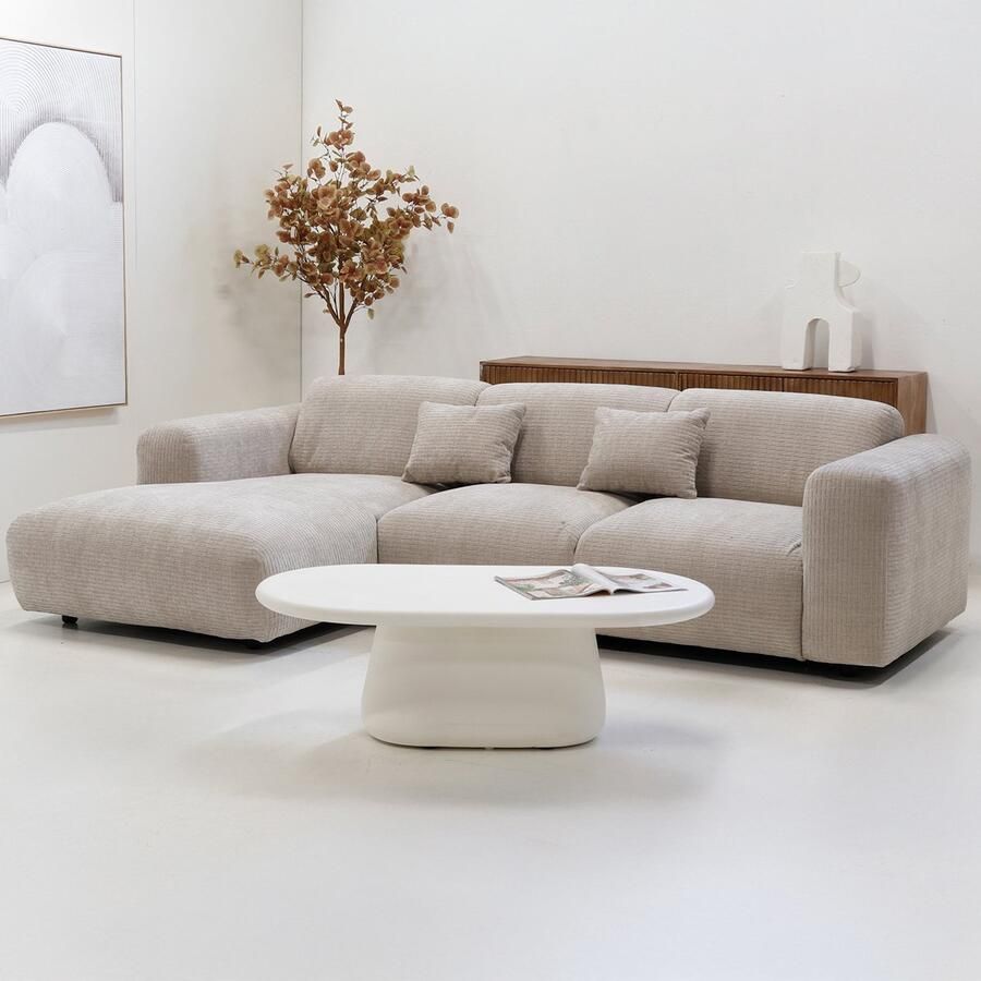 Giga Meubel Chaise Longue Bank Beige Ottomane Links Dijon