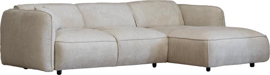 Giga Meubel Chaise Longue Bank Lyon Beige Stof 3-zits Rechts 265x160x74cm
