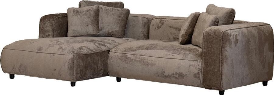 Giga Meubel Chaise Longue Bank Taupe Stof 3-zits Links 250x160x70cm Nantes