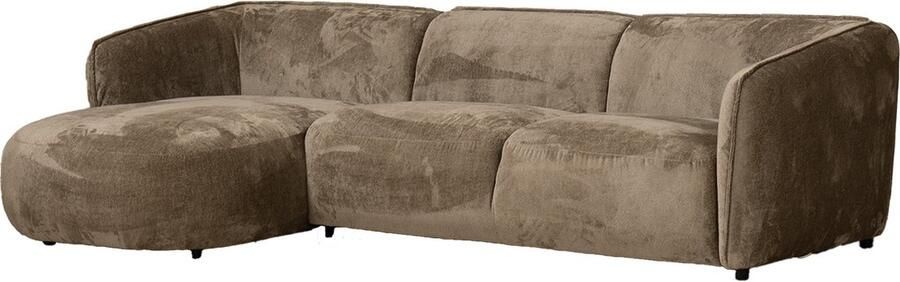 Giga Meubel Chaise Longue Bank Taupe Stof 3-zits Links 275x150x70cm Lille