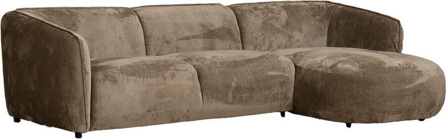 Giga Meubel Chaise Longue Bank Taupe Stof 3-zits Rechts 275x150x70cm Lille