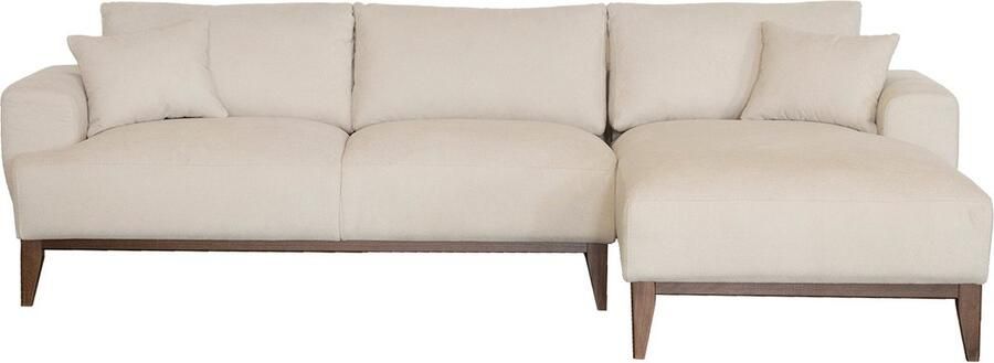 Giga Meubel Chaise Longue Bank Bordeaux Beige Stof 3-zits Rechts 270x165x66cm