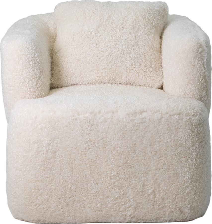 Giga Meubel Draaifauteuil Beige Fluffy Zithoogte 43cm Ollie