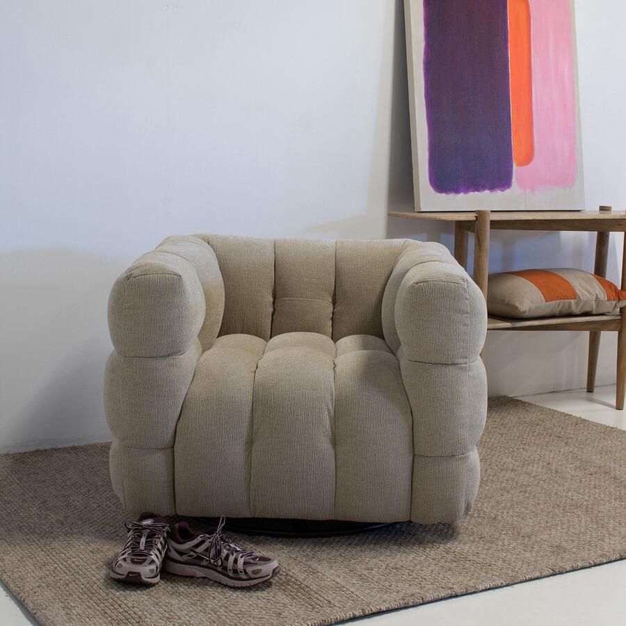 Giga Meubel Fauteuil Stuva Draaibaar Taupe Zithoogte 44cm - Foto 2