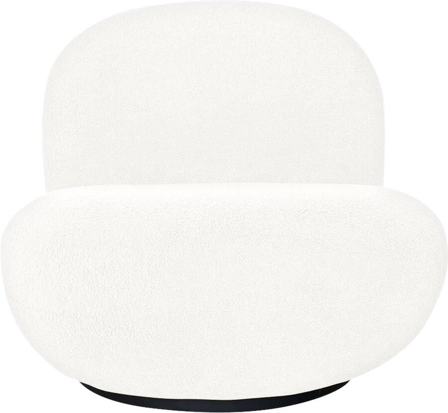 Giga Meubel Draaifauteuil Teddy Wit Zithoogte 44cm Fauteuil Swivel - Foto 2