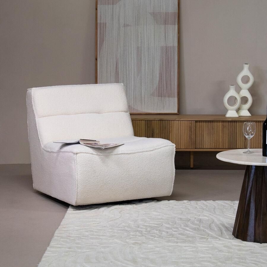 Giga Meubel Draaifauteuil Teddy Wit Zitbreedte 97cm 83x97x83cm Sten