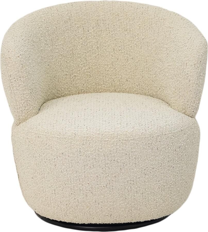 Giga Meubel Draaifauteuil Zola Bouclé Beige 74x72x73cm