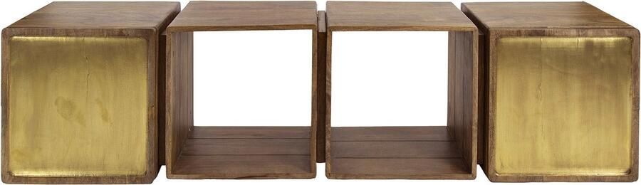 Giga Meubel Zwevend Dressoir Mangohout 169x36x41 cm Dressoir Brass