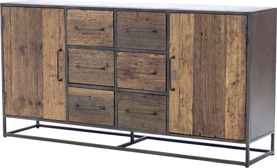 Giga Meubel Dressoir Gerecycled Hout Rechthoekig 180cm Kast Lio - Foto 2
