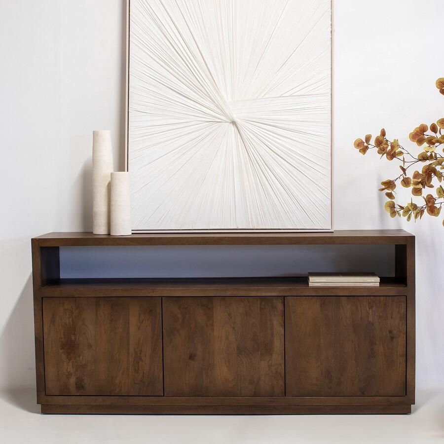 Giga Meubel Dressoir Luxurious Donkerbruin Mangohout 180x40x85cm