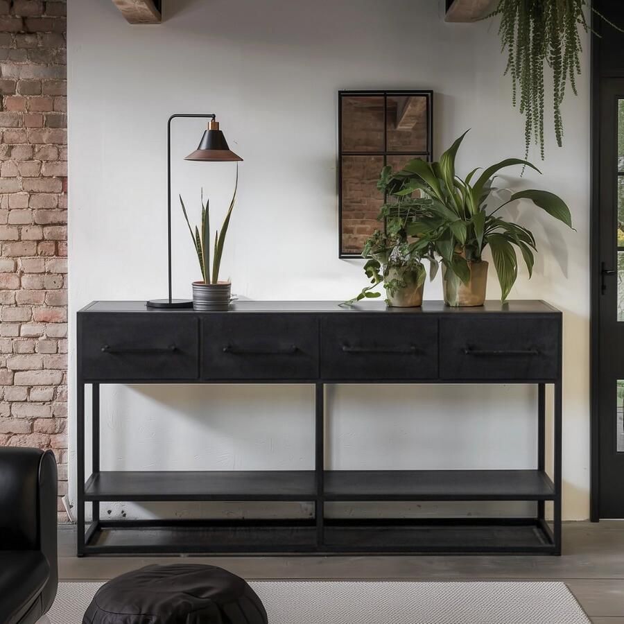 Giga Meubel Dressoir Zwart Metaal 140x36x70cm Dressoir Dolly