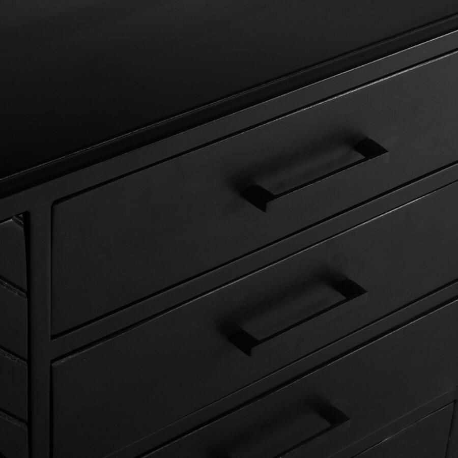 Giga Meubel Dressoir Zwart Visgraat Mangohout Kast Isa Klein - Foto 3