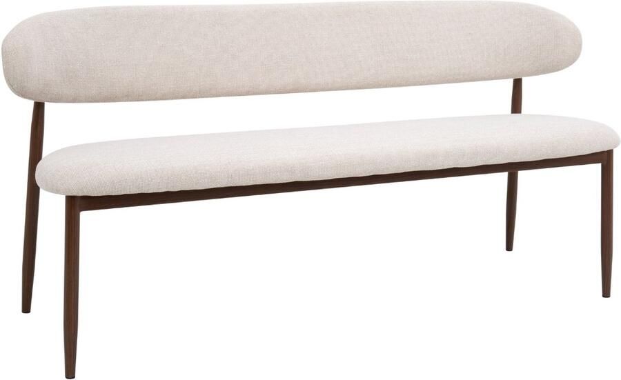 Giga Meubel Eetkamerbank Beige|Walnoot 160x55x77cm Alexia