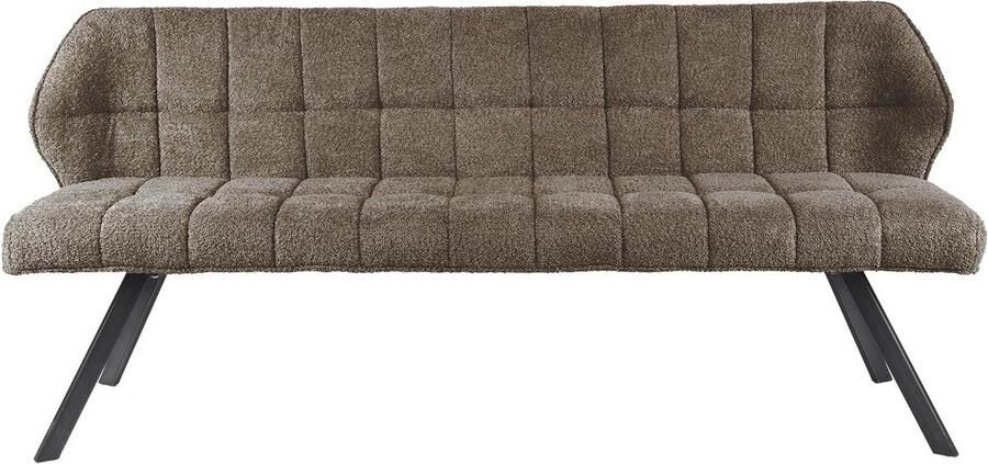 Giga Meubel Eetkamerbank Taupe Bouclé 180x59x84cm Bank Raster