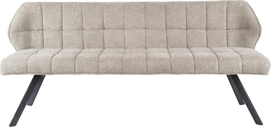 Giga Meubel Eetkamerbank Zand Bouclé 180x59x84cm Bank Raster