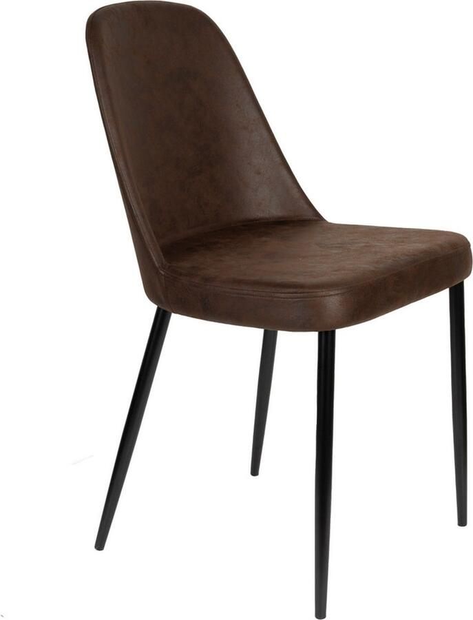 Giga Meubel Eetkamerstoel Alana Stof Bruin Zithoogte 50cm Set van 2