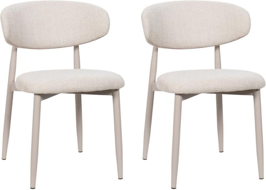 Giga Meubel Eetkamerstoel Beige|Beige Zithoogte 47cm Alexia Set van 2 - Foto 4