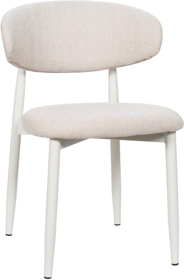 Giga Meubel Eetkamerstoel Beige|Wit Zithoogte 47cm Alexia Set van 2