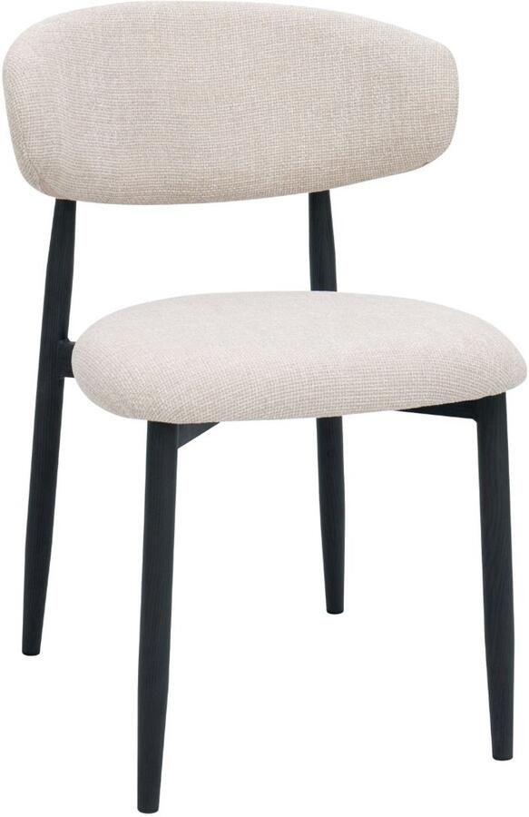 Giga Meubel Eetkamerstoel Alexia Beige Zwart 52x56x77cm (set van 2) - Foto 3