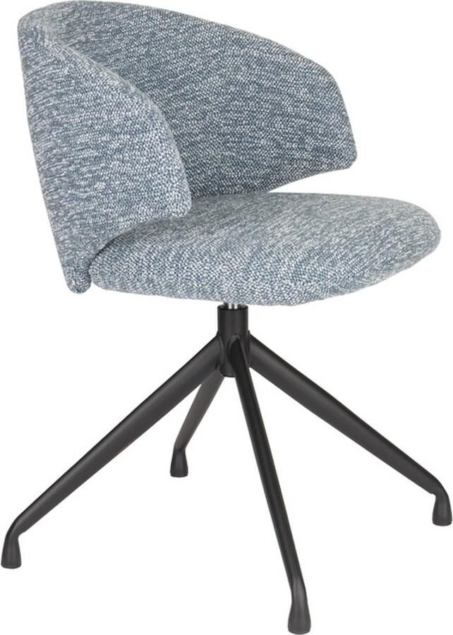 Giga Meubel Eetkamerstoel Blauw Stof Zithoogte 51cm 57x55x78cm Balado