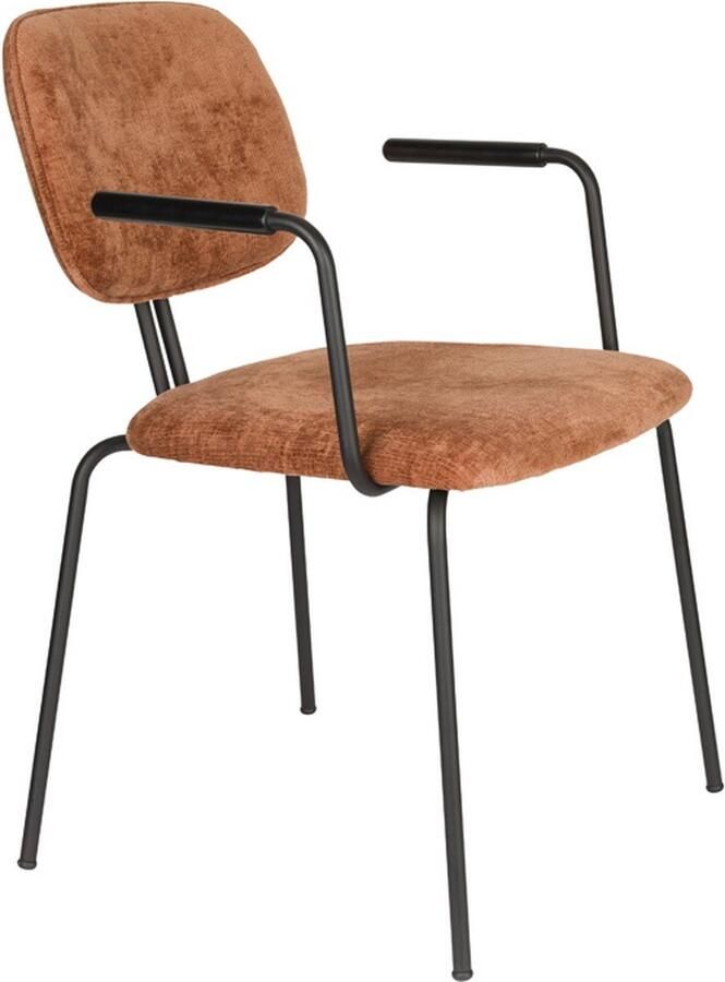 Giga Meubel Eetkamerstoel Met Armleuning Oranje 59x52x77cm Bouton