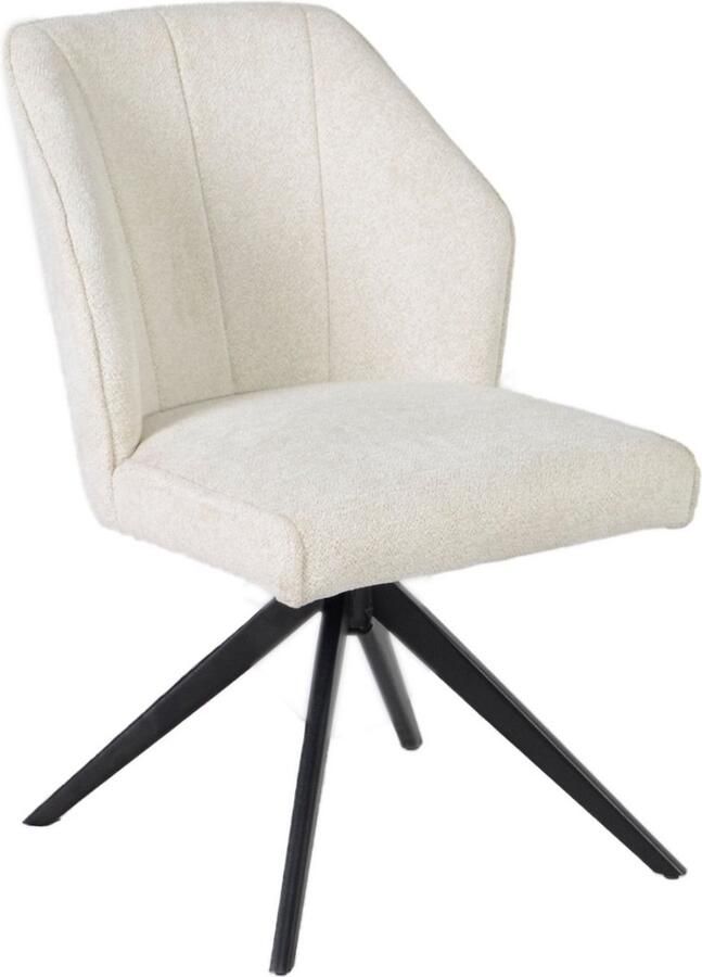 Giga Meubel Eetkamerstoel Charlotte Beige Stof Draaibaar Set van 2