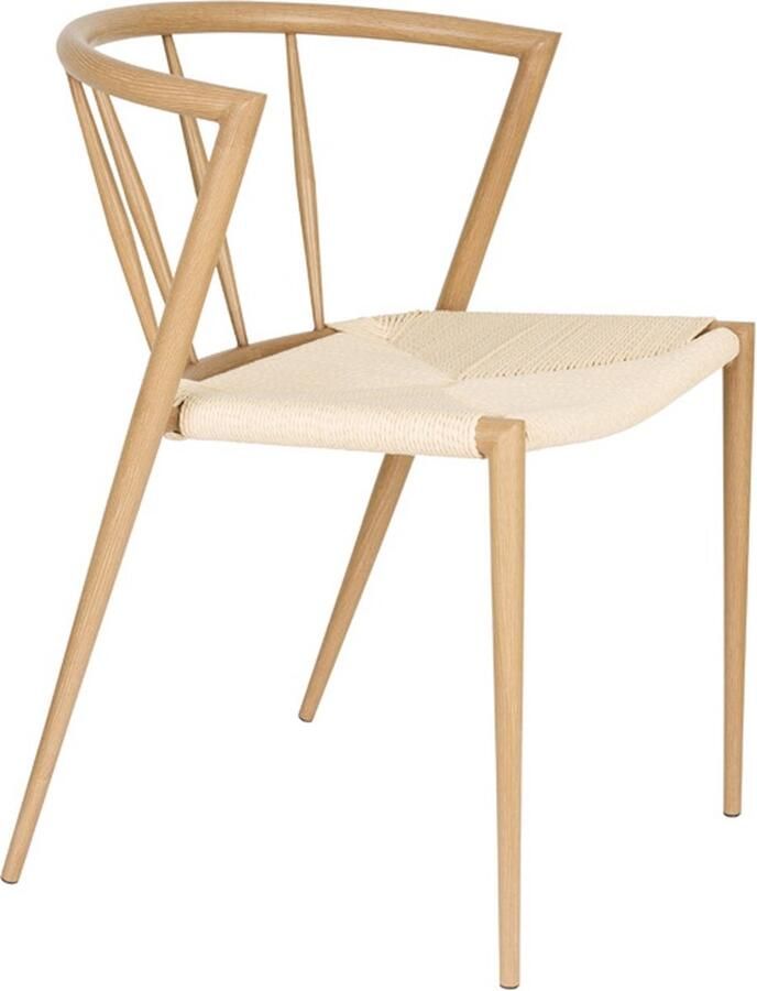 Giga Meubel Eetkamerstoel Che Gevlochten Papier IJzer Naturel Set van 2