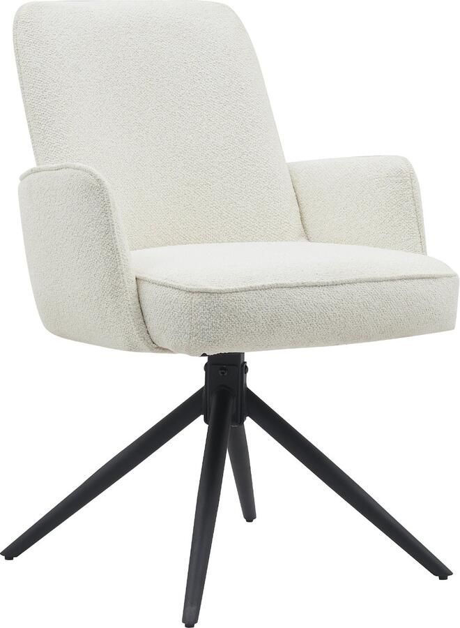 Giga Meubel Eetkamerstoel Claire Stof Beige Draaibaar Set van 2