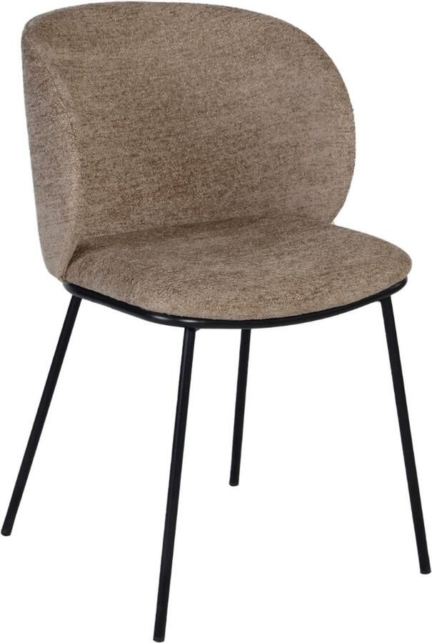 Giga Meubel Eetkamerstoel Taupe Stof 55x49x80cm Dalia Set van 2