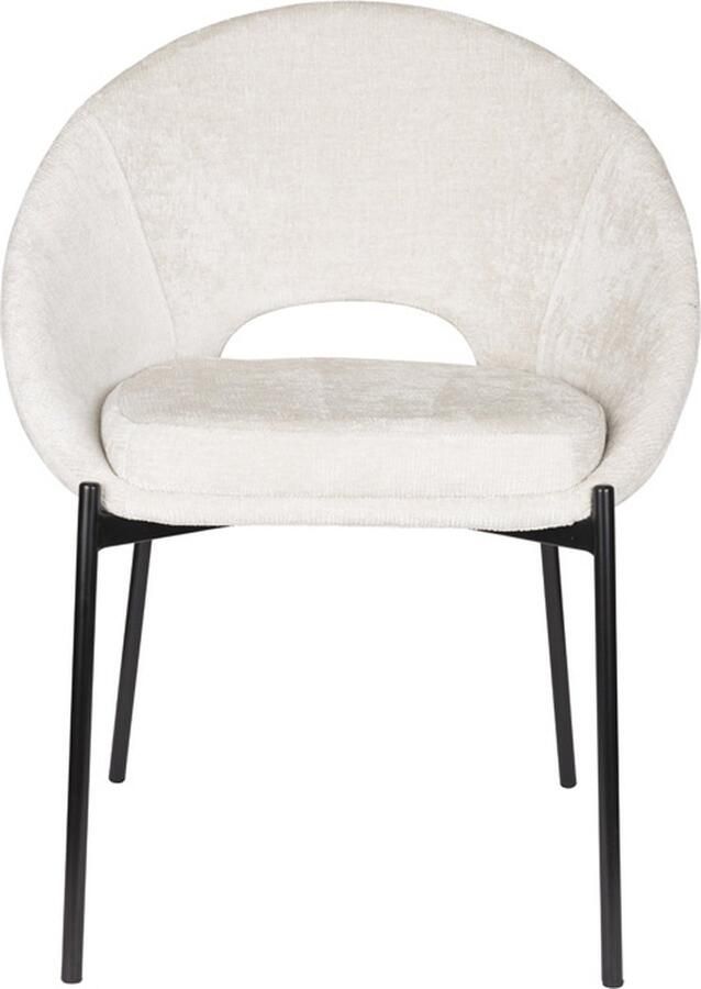 Giga Meubel Eetkamerstoel Dando Polyester Ijzer Off White Set van 2