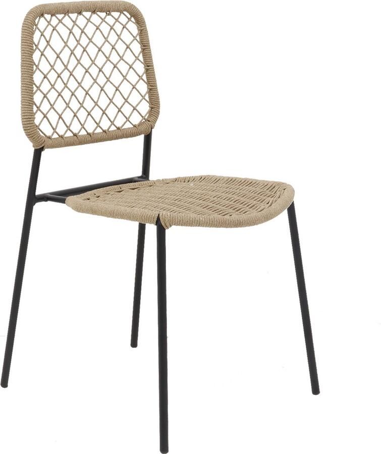 Giga Meubel Eetkamerstoel Elie Naturel Touw Set van 2