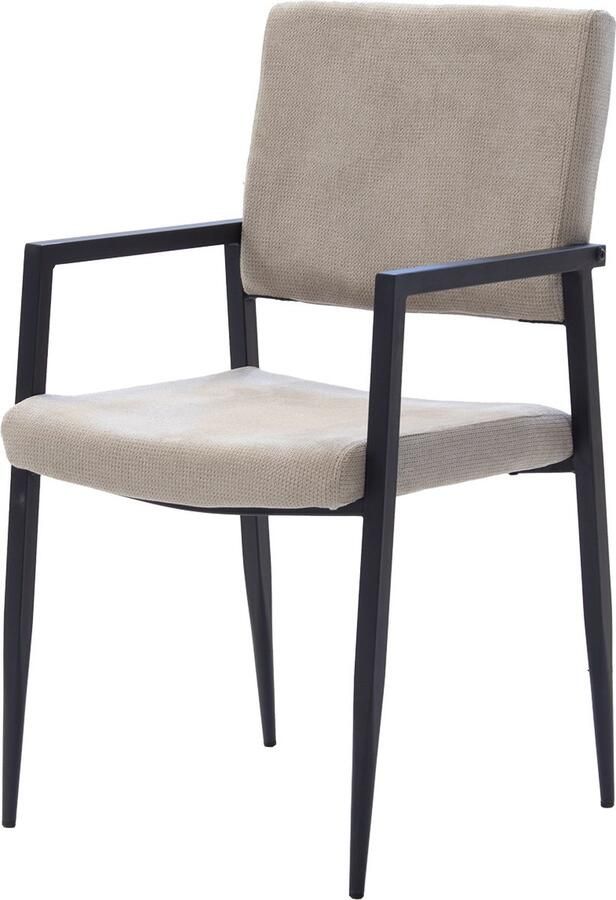 Giga Meubel Eetkamerstoel Elin Taupe Stof Zithoogte 47cm Set van 2