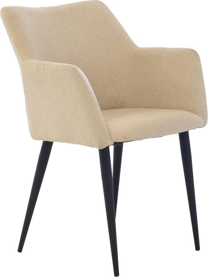 Giga Meubel Eetkamerstoel Ellis Stof Beige Zithoogte 49cm Set van 2