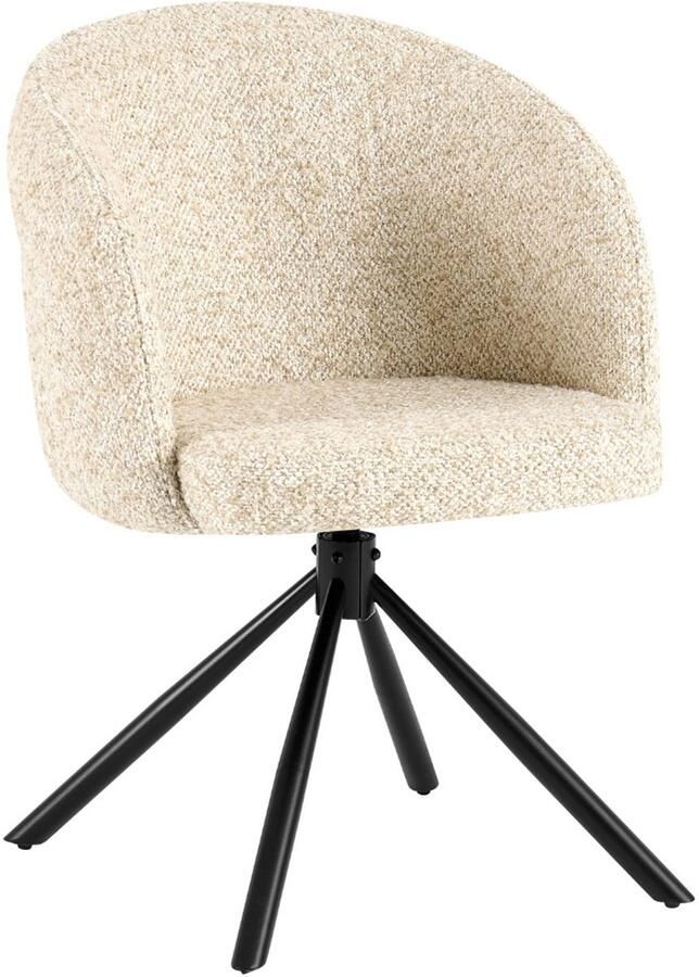 Giga Meubel Eetkamerstoel Emilia Beige Draaibaar Set van 2 - Foto 2