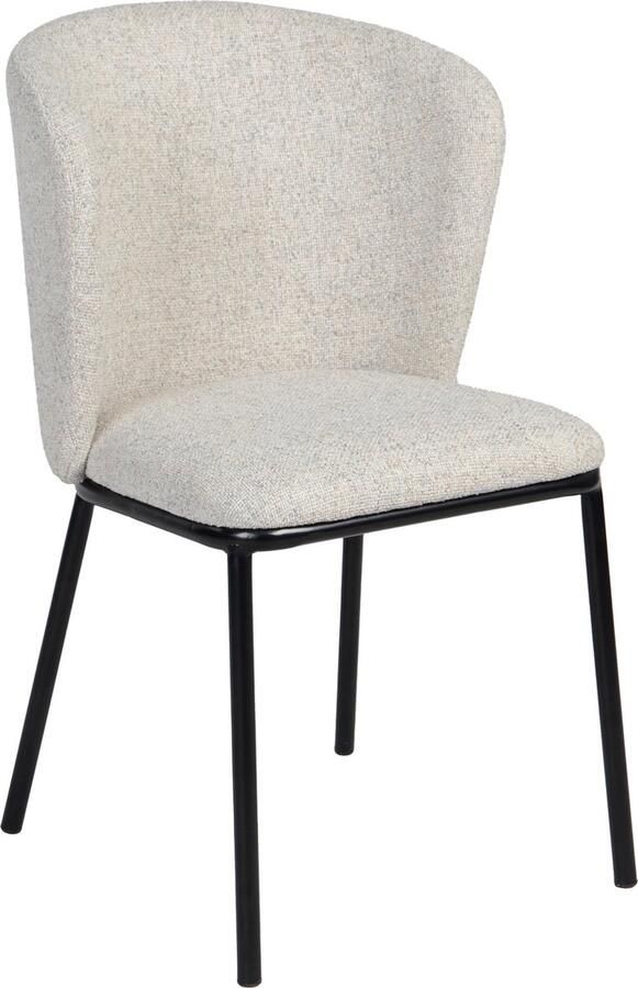 Giga Meubel Frits Eetkamerstoel Stof Beige Zithoogte 47cm Set van 2 - Foto 2