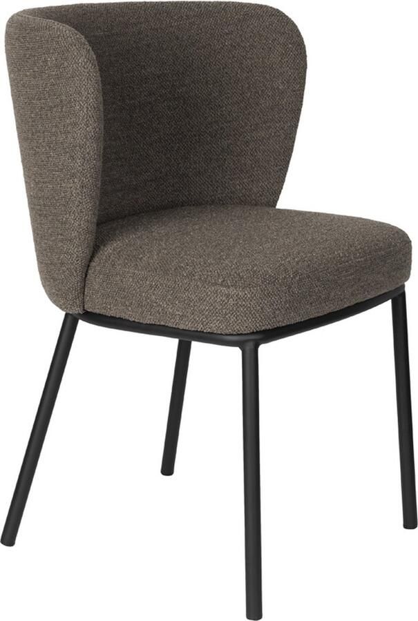 Giga Meubel Eetkamerstoel Guus Stof Bruin Zithoogte 49 cm Set van 2