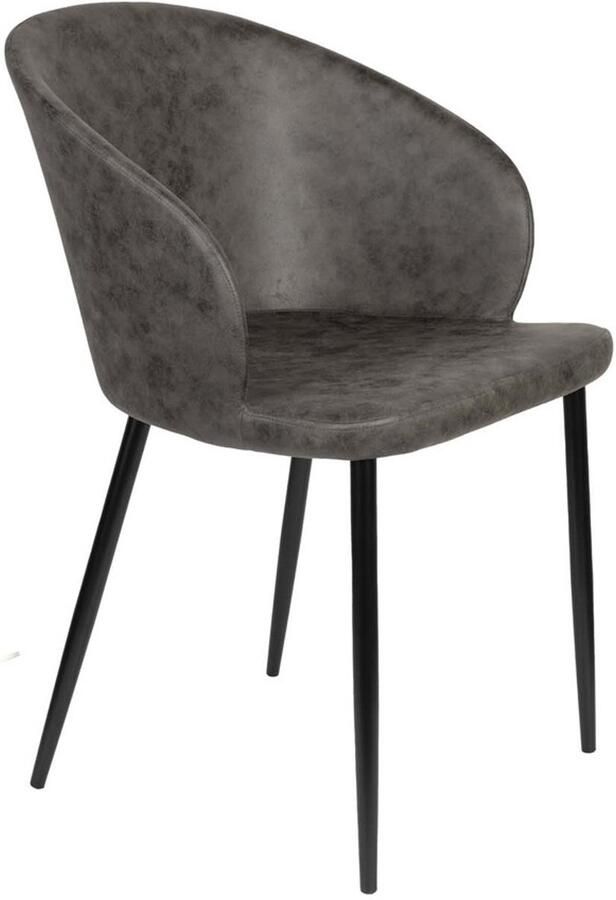 Giga Meubel Eetkamerstoel Hadid Antraciet Kunstleer Zithoogte 49cm Set van 2