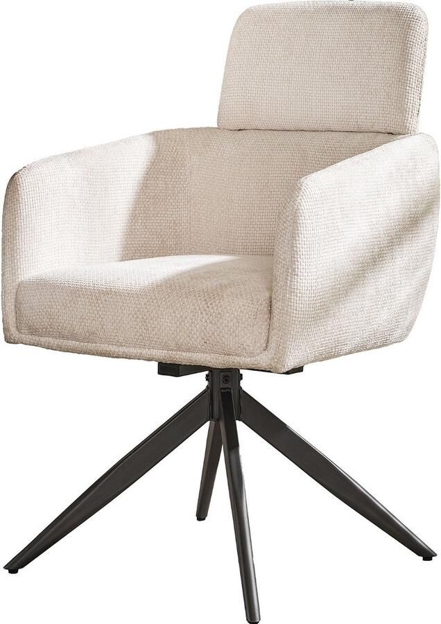 Giga Meubel Eetkamerstoel Met Hoofdsteun Stof Textiel Wit 58x66x92cm Giga Living