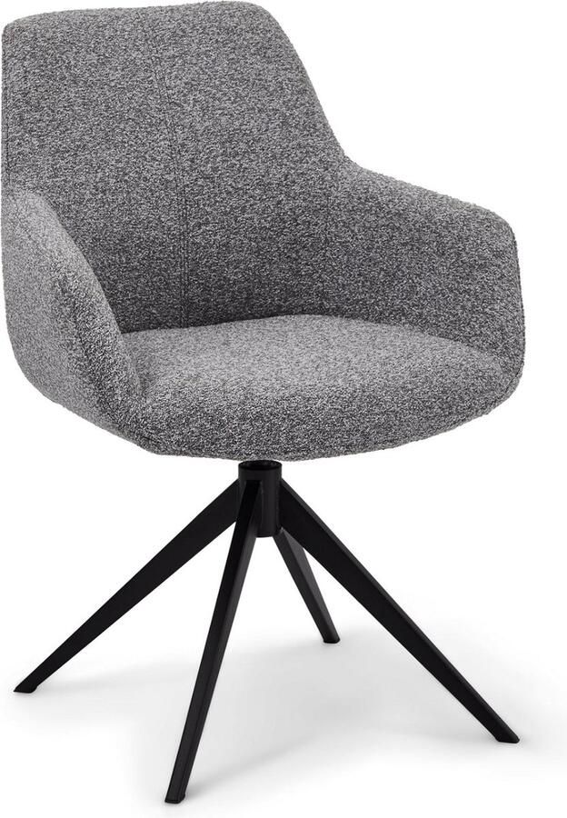 Giga Meubel Eetkamerstoel Helena Grijs Draaibaar Set van 2