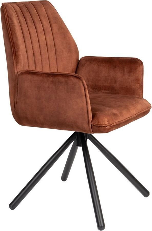 Giga Meubel Eetkamerstoel Jamie Roest Velvet Set van 2