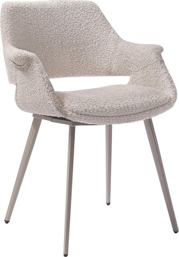 Giga Meubel Eetkamerstoel Stof Beige 57x58x82cm Incl. Armleuning Jess - Foto 4