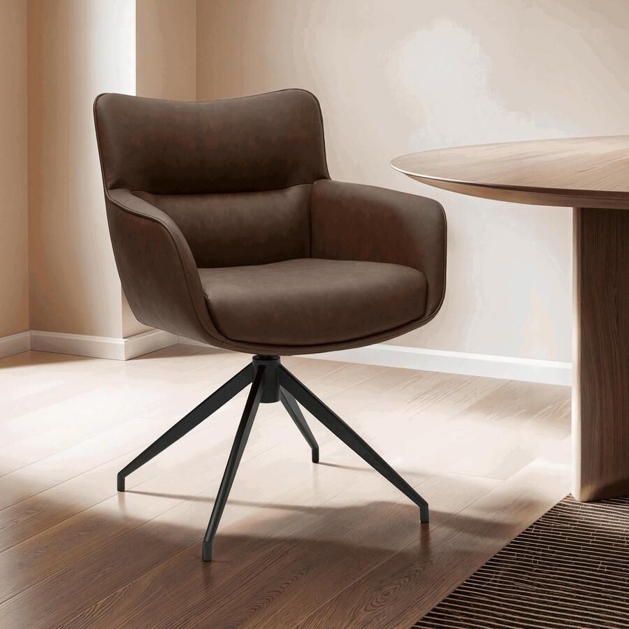 Giga Meubel Eetkamerstoel Jessica Draaibaar Lichtbruin Set van 2