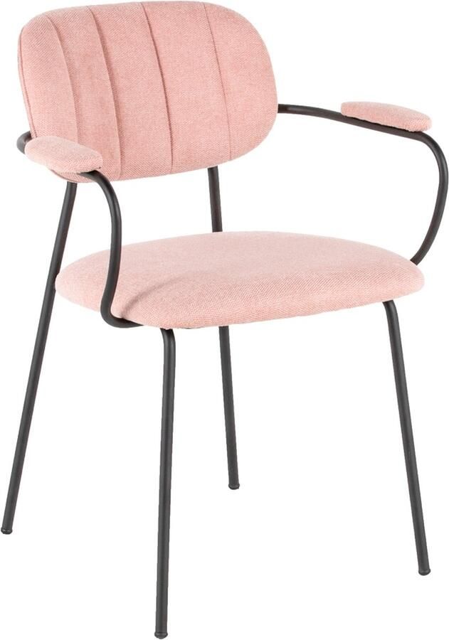 Giga Meubel Eetkamerstoel Jin Roze Stof 62x55x80cm Set van 2