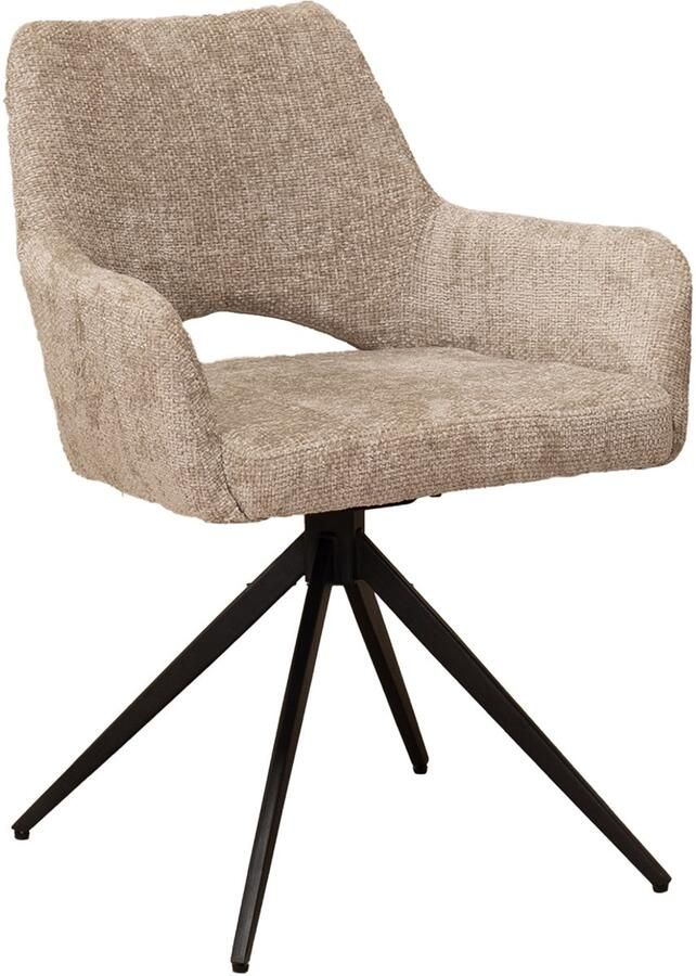 Giga Meubel Eetkamerstoel Beige Stof Draaibaar Zithoogte 49cm Josh - Foto 3